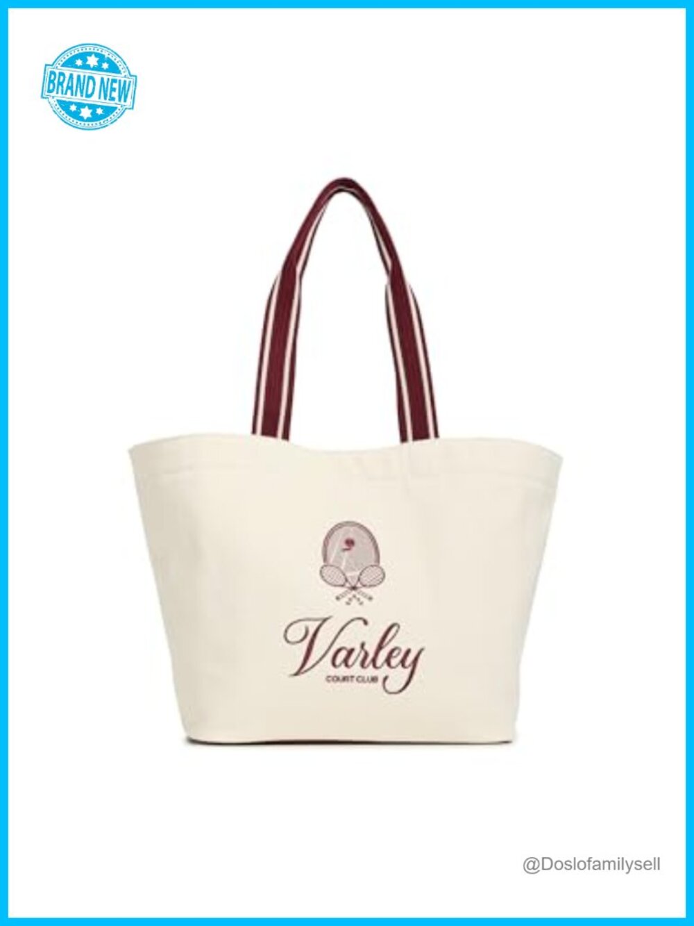 Canvas Club Tote Bag with Embroidered Embellishments and Gold-Tone Hardware
